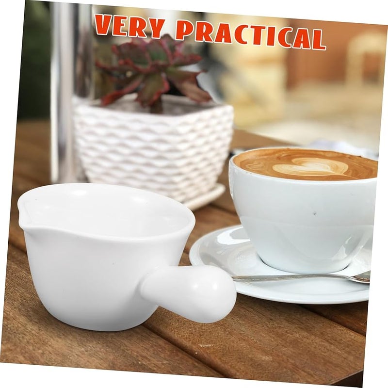 White Ceramic Sauce Bowl with Handle Dipping Dish for Condiments Easy to Clean - Image 2